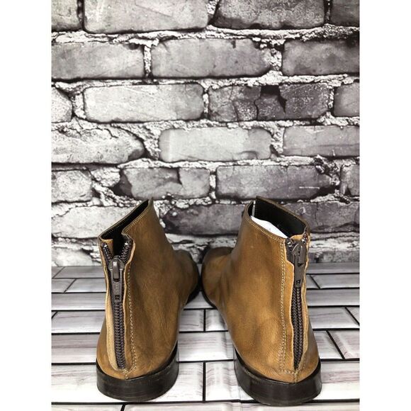 AGL Brown Leather Casual Back Zip Booties Ankle Boots Shoes Women Sz 36EU/6M US - Picture 8 of 16